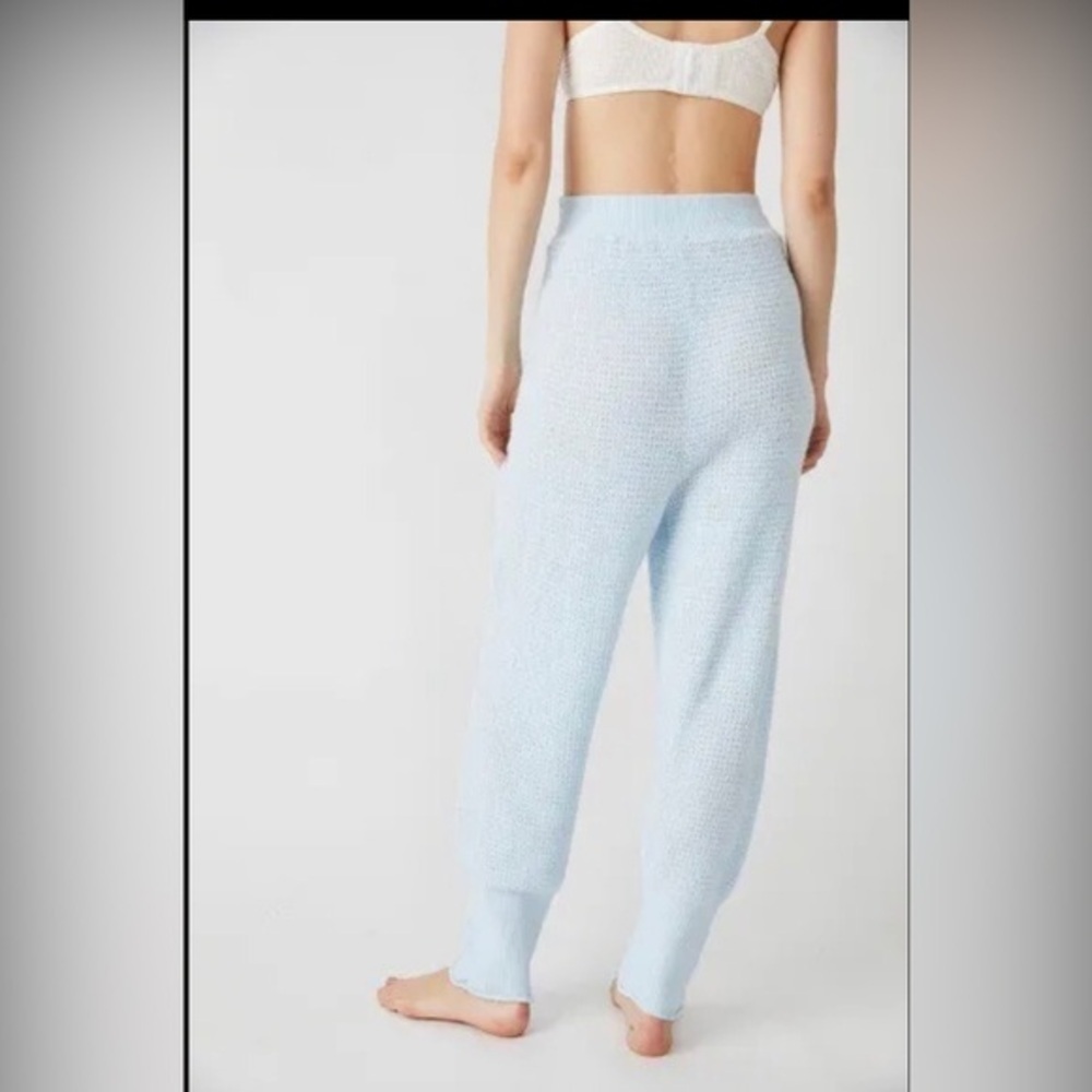 Free people intimately free C.O.Z.Y waffle knit fuzzy jogger Pants size L new - Picture 3 of 5